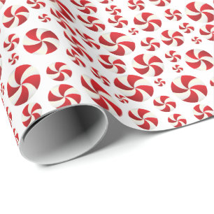 Red and White Christmas Mints Wrapping Paper