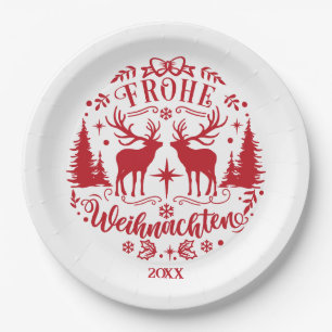 Red and White Christmas  Paper Plate