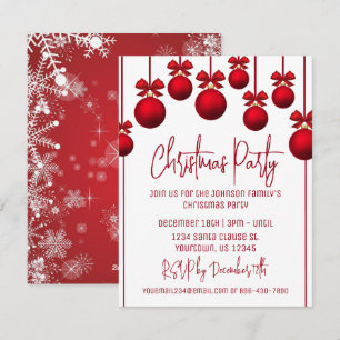 Red and White Christmas Party Invitation