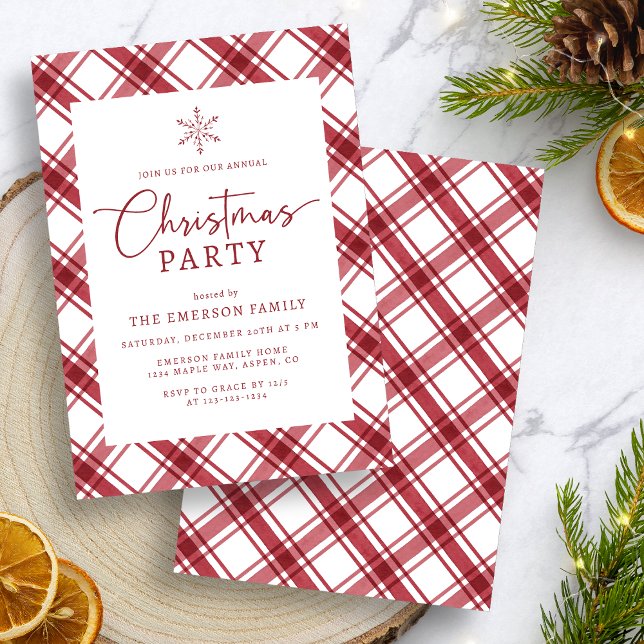 Red and White Christmas Party Invitation (Red and White Christmas Party Invitation
)