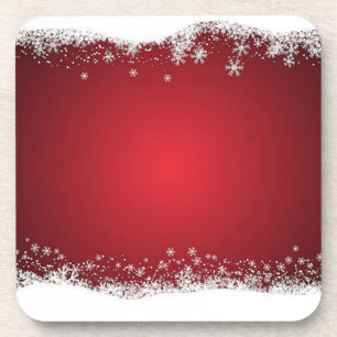 Red And White Christmas Pattern Coaster