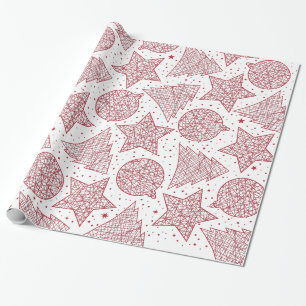 Red and White Christmas Pattern Gift Wrap