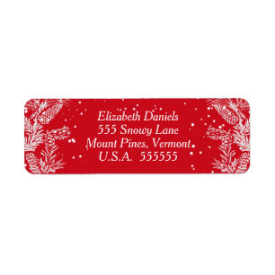 Red and White, Christmas Return Address