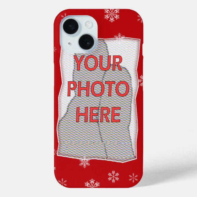 Red and white Christmas Snowflakes pattern Case-Mate iPhone Case (Back)