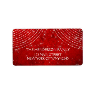 Red and White Christmas Sparkle Lights Label