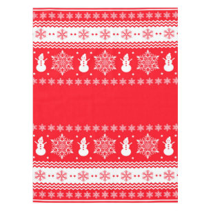 Red and White Christmas Tablecloth