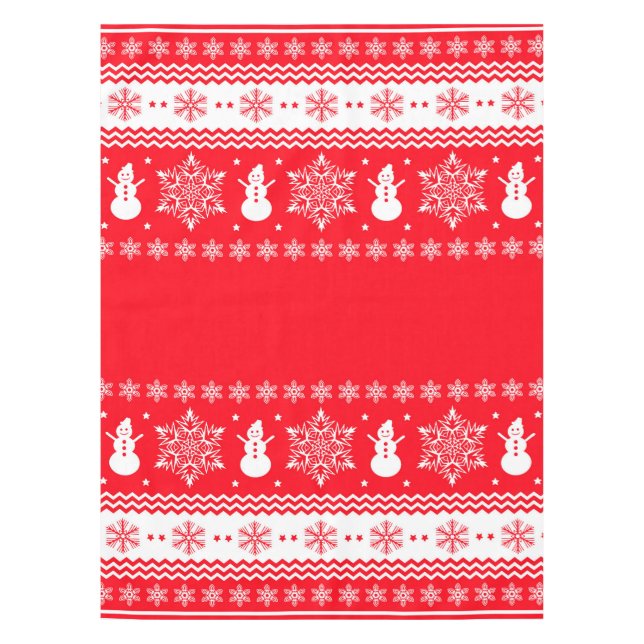 Red and White Christmas Tablecloth (Front)