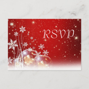 Red and White Christmas Wedding RSVP