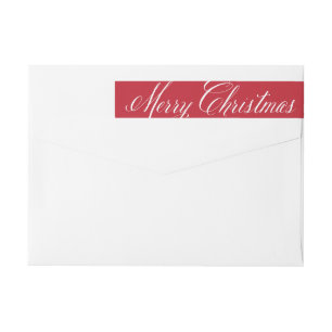 Red and White Christmas Wrap Around Label