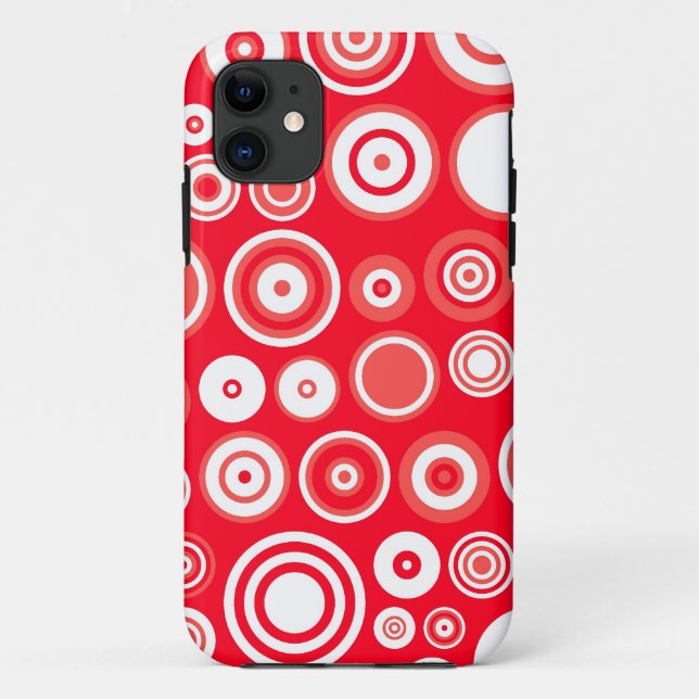 Red and white circles seamless graphic Case-Mate iPhone case (Back)