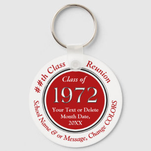 Red and White, Class of 1972 Class Reunion Favours Key Ring