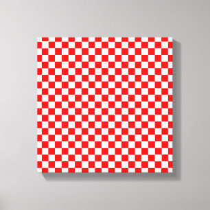 Red and White Classic Chequerboard by STaylor Canvas Print