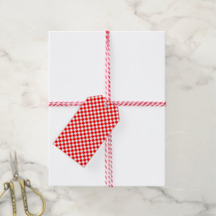 Red And White Classic Chequerboard by STaylor Gift Tags
