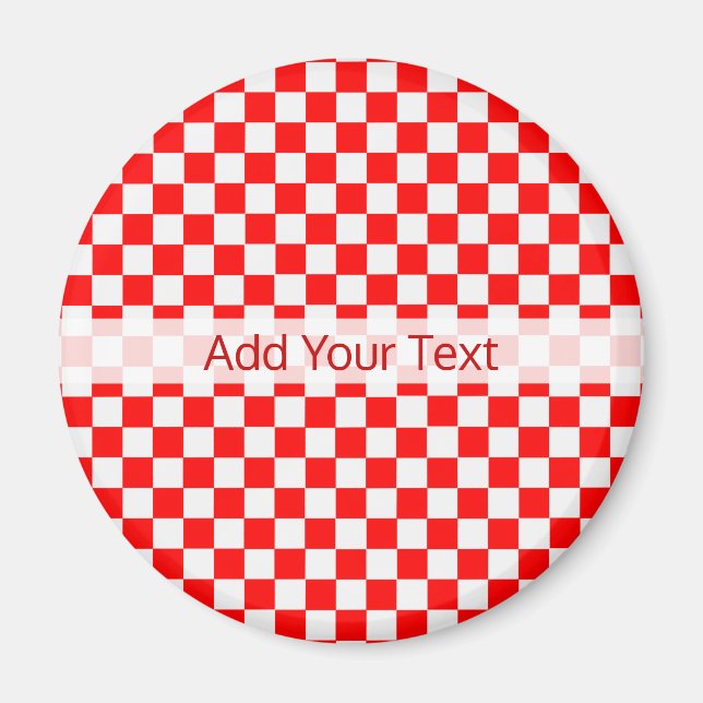 Red and White Classic Chequerboard by STaylor Magnet (Front)