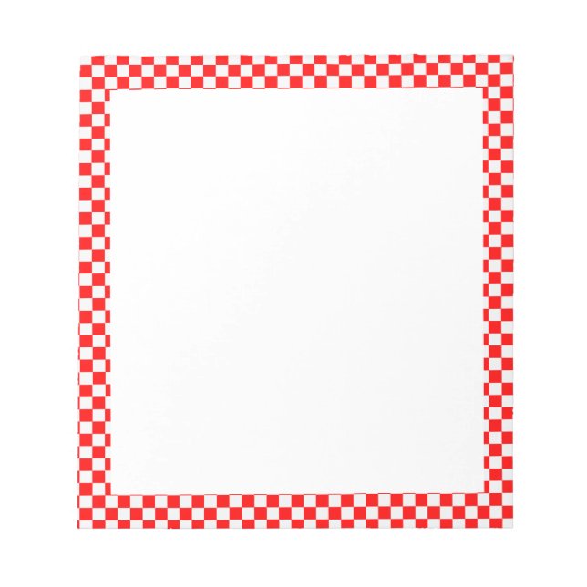 Red And White Classic Chequerboard by STaylor Notepad (Front)