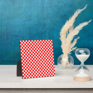 Red and White Classic Chequerboard by STaylor Plaque