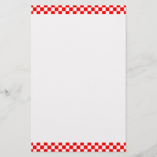 Red And White Classic Chequerboard by STaylor Stationery