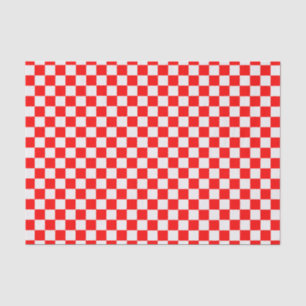 Red And White Classic Chequerboard Tissue Paper