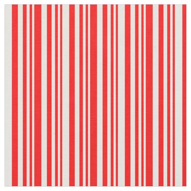 Red and White Coloured Striped Pattern Fabric (Close Up)