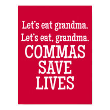 Red and White Commas Save Lives Funny
