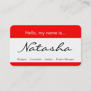 Red and White Corporate Name Tag - Business Card