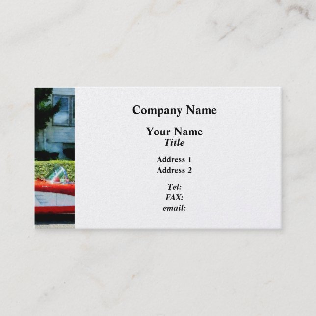 Red and White Corvette Convertibe - Platinum Business Card (Front)