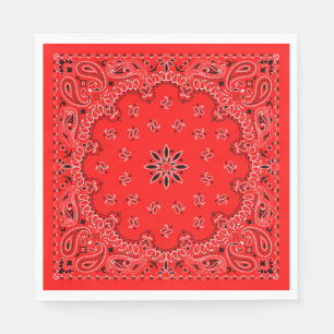 Red and White Cowboy Bandanna Napkin