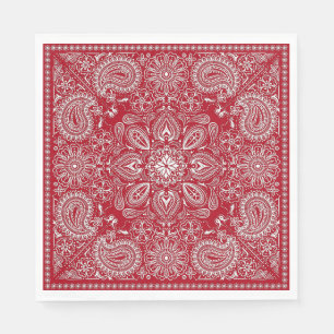 Red and White Cowboy Napkin