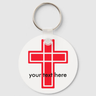 Red and white cross keychain