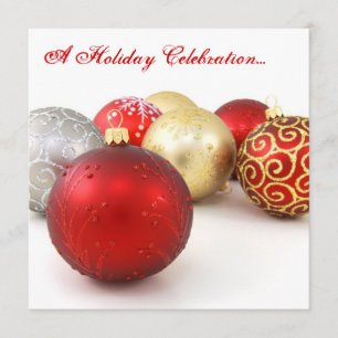 Red and White Custom Christmas Invitation Cards