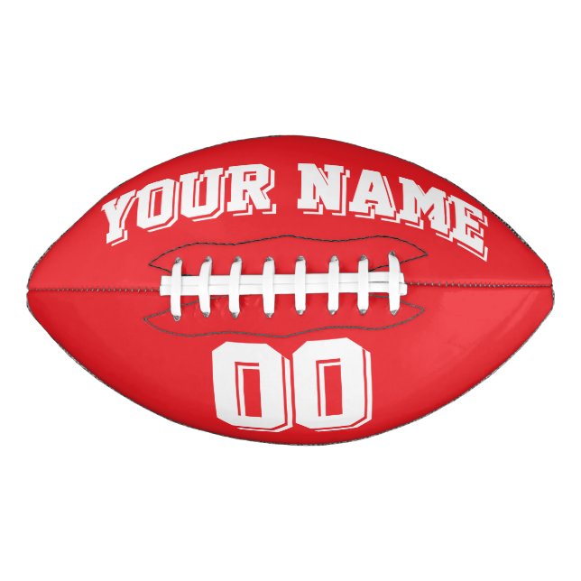 RED AND WHITE Custom Football American Football (Front)