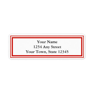 Red and White Custom Return Address Label