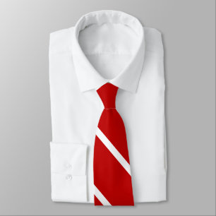 Red and White Custom University Stripe Tie
