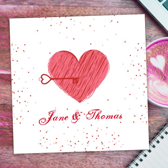 Red and White Cute Love Heart Valentines Day Cards (Creator Uploaded)