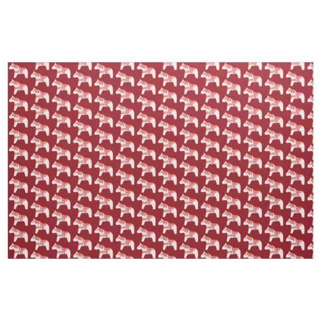 Red and White Dala Horse Fabric (Yard)