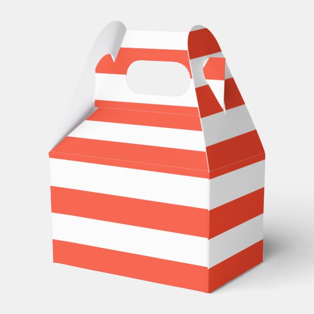 Red and White Deckchair Stripes Favour Box (Back Side)