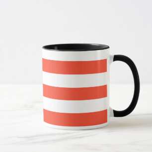 Red and White Deckchair Stripes Mug