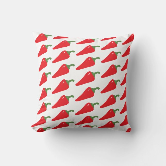 Red and White Decorative Throw Pillow For Sofa (Front)