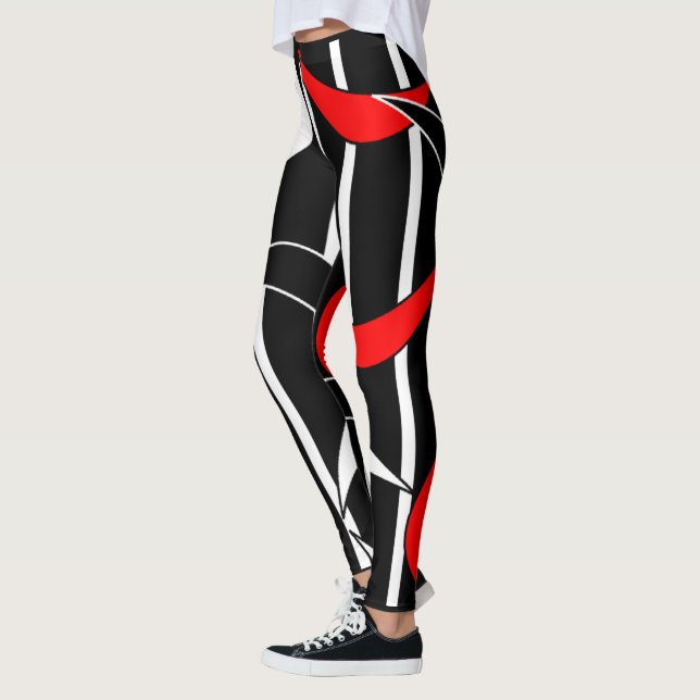 Red and white details leggings (Left)
