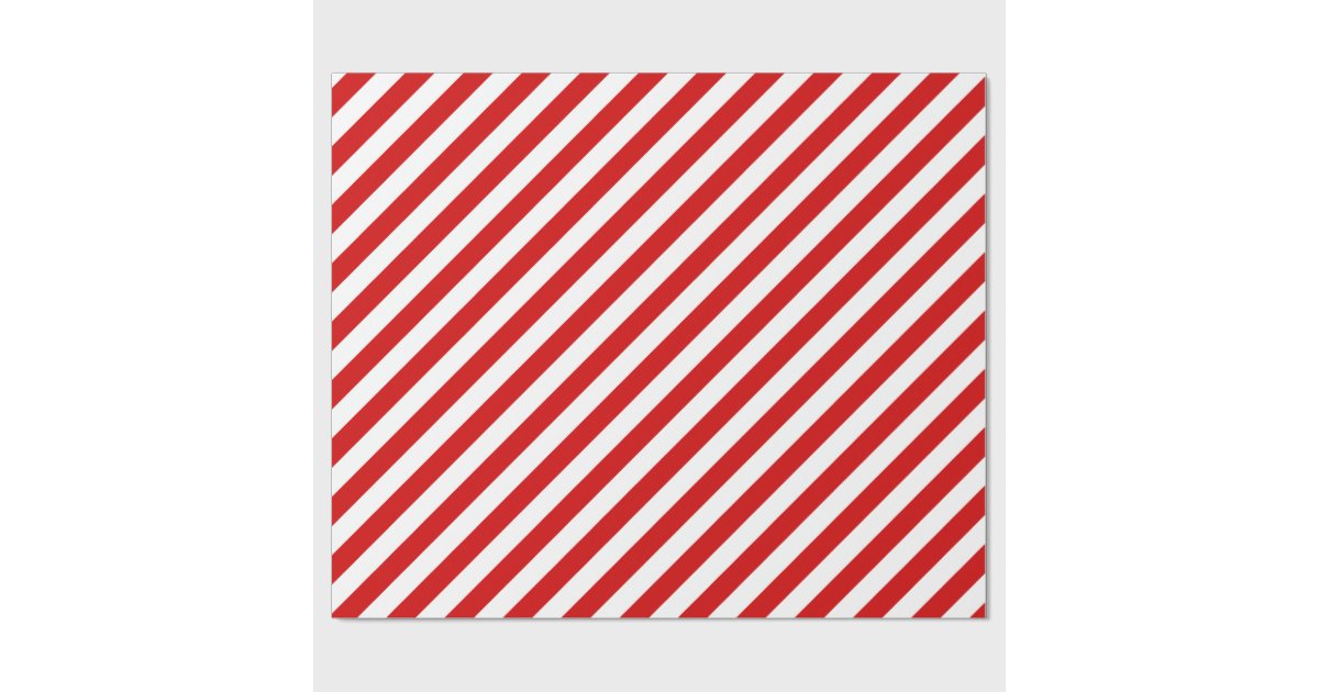 Red and White Diagonal Stripes Pattern Wrapping Paper Zazzle