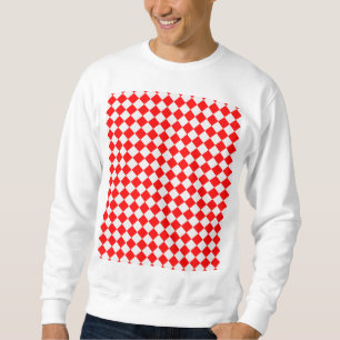 Red And White Diamond Pattern by Shirley Taylor Sweatshirt