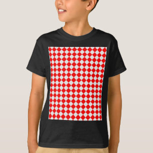 Red And White Diamond Pattern by ShirleyTaylor T-Shirt
