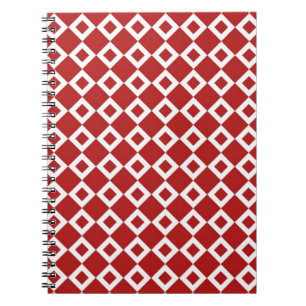 Red and White Diamond Pattern Notebook