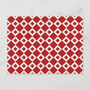 Red and White Diamond Pattern Postcard