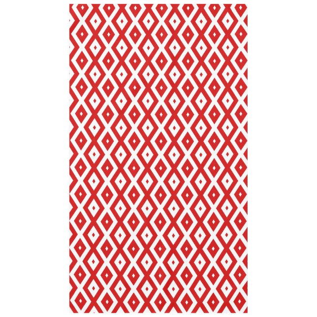 Red and white diamond pattern tablecloth (Front)