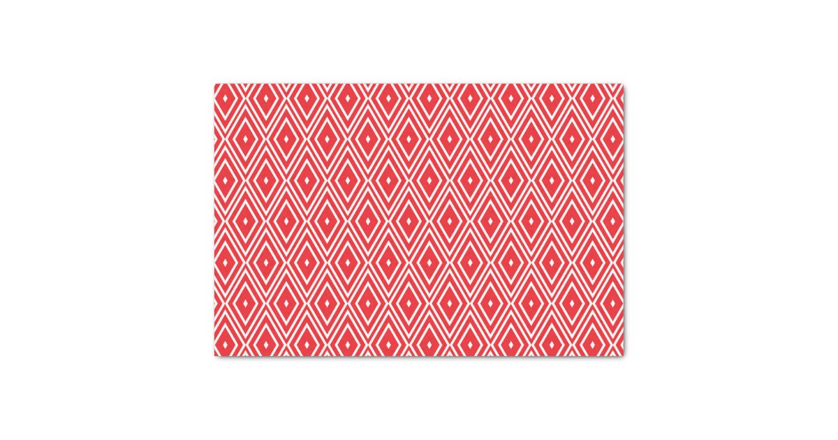 Red and White Diamond Pattern Tissue Paper | Zazzle.co.uk