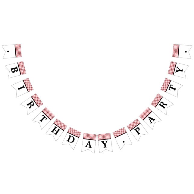 Red and white dot Birthday Party Bunting (All)
