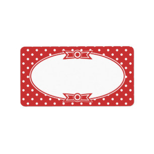Red and White Dots Canning Label