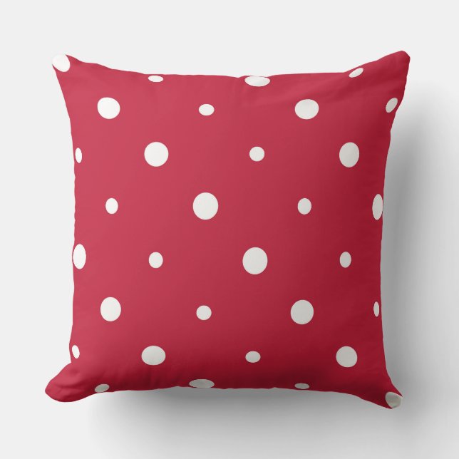  Red and white dots Cushion (Front)