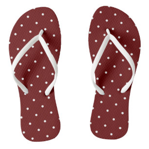 red and white dots flip flops